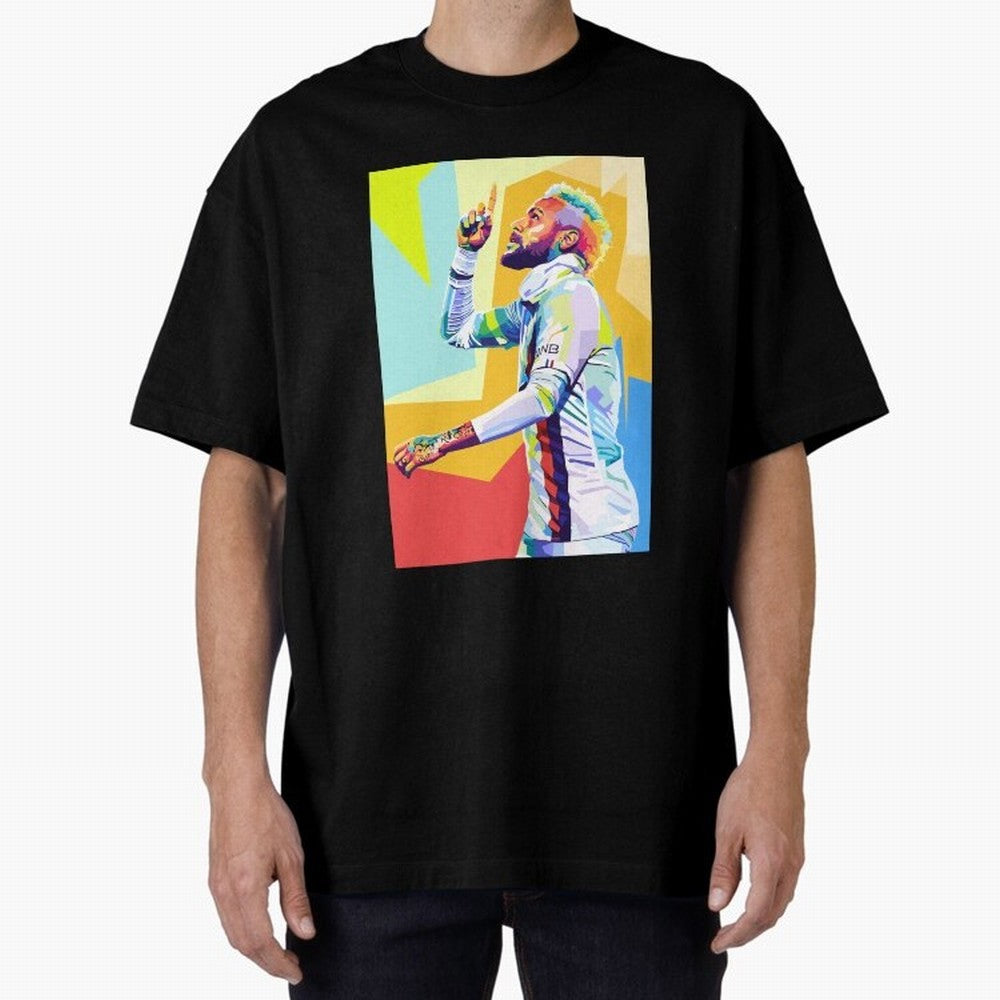 Neymar Jr Wpap pop art Oversized T-Shirt Celebrate Classic Football Spirit in FIFA World Cup 2026 Group Stage Spirit, Centered on Brazil, Portugal and Argentina, Messi, CR7 and Mbappe, Tournament Hype, Historic Matchups, Family Viewing Parties and