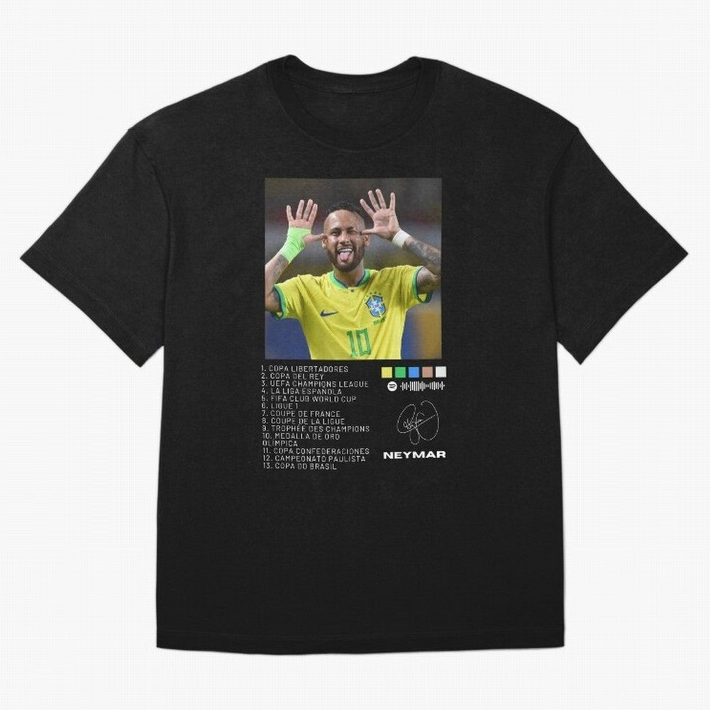 Neymar Brazil 10 Oversized T-Shirt Show Match Day Excitement for Global Football Passion for FIFA World Cup 2026, Connected to Messi and Cristiano Ronaldo, Spain and Netherlands, Worldwide Fan Energy, Dramatic Goals, Stadium Lights and Championship