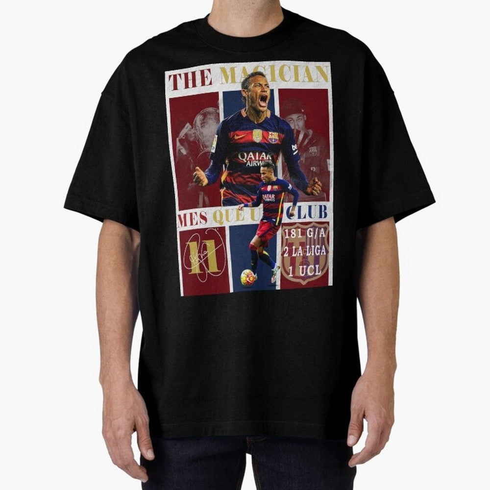 Neymar Jr Barcelona 2015 UCL Poster Classic T-Shirt Fuel FIFA World Cup 2026 for Fans of Cristiano Ronaldo, Haaland and CR7 and Argentina and Brazil, Bringing Stadium Chants, National Pride, Trophy Dreams and Unforgettable Football Memories; Made