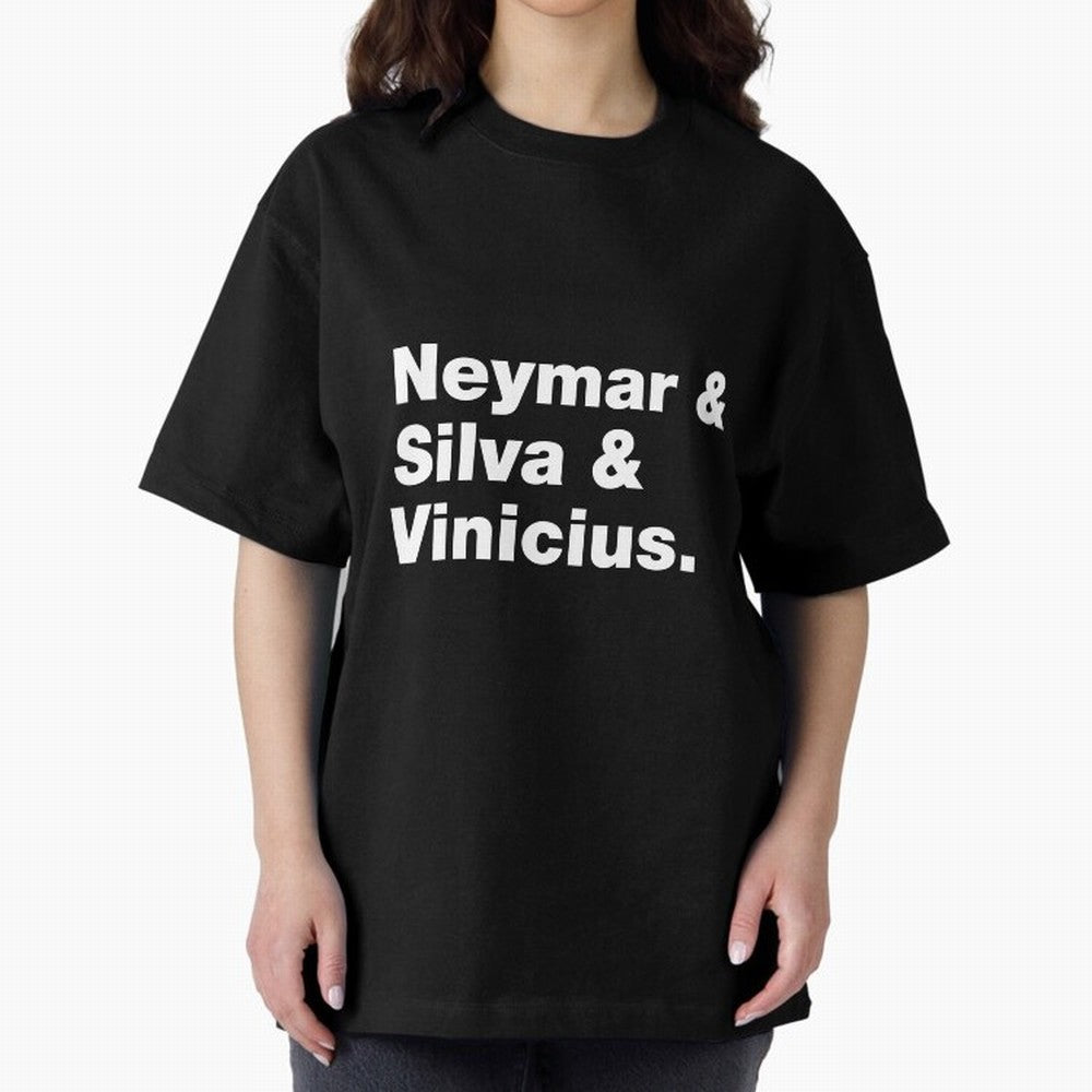 Neymar + Silva + Vinicius - Brazil Brazilian World Cup Squad Team Players Football Soccer Qatar WC 22 Oversized T-Shirt Celebrate Football Dreams Across FIFA World Cup 2026 USA Canada Mexico Driven by Messi, England Energy, Game Day Rituals,