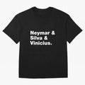 Neymar + Silva + Vinicius - Brazil Brazilian World Cup Squad Team Players Football Soccer Qatar WC 22 Oversized T-Shirt Celebrate Football Dreams Across FIFA World Cup 2026 USA Canada Mexico Driven by Messi, England Energy, Game Day Rituals,