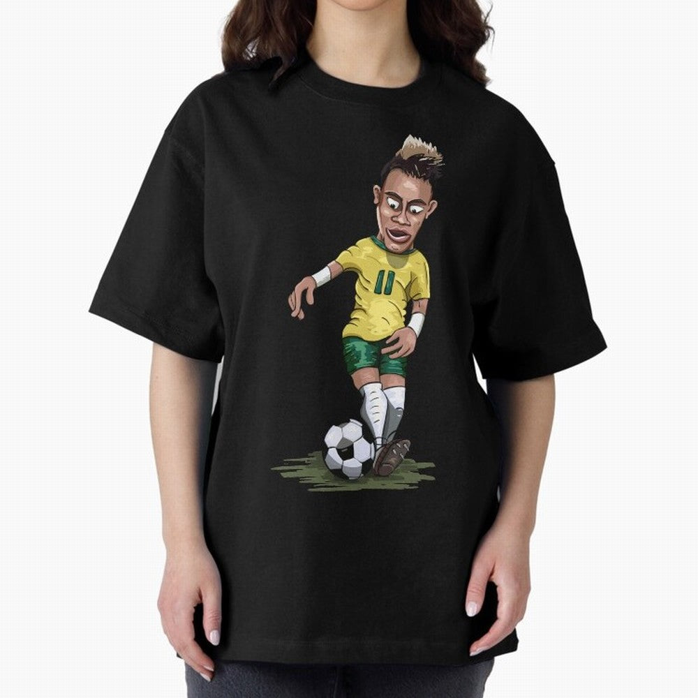 Mascot Cartoon Neymar Football Player Brazil Classic T-Shirt Celebrate FIFA World Cup 2026 for Fans of Messi and England and Germany, Bringing Football Festival Excitement, Trophy Ambitions, Country Rivalries and Star Player Buzz; Perfect for