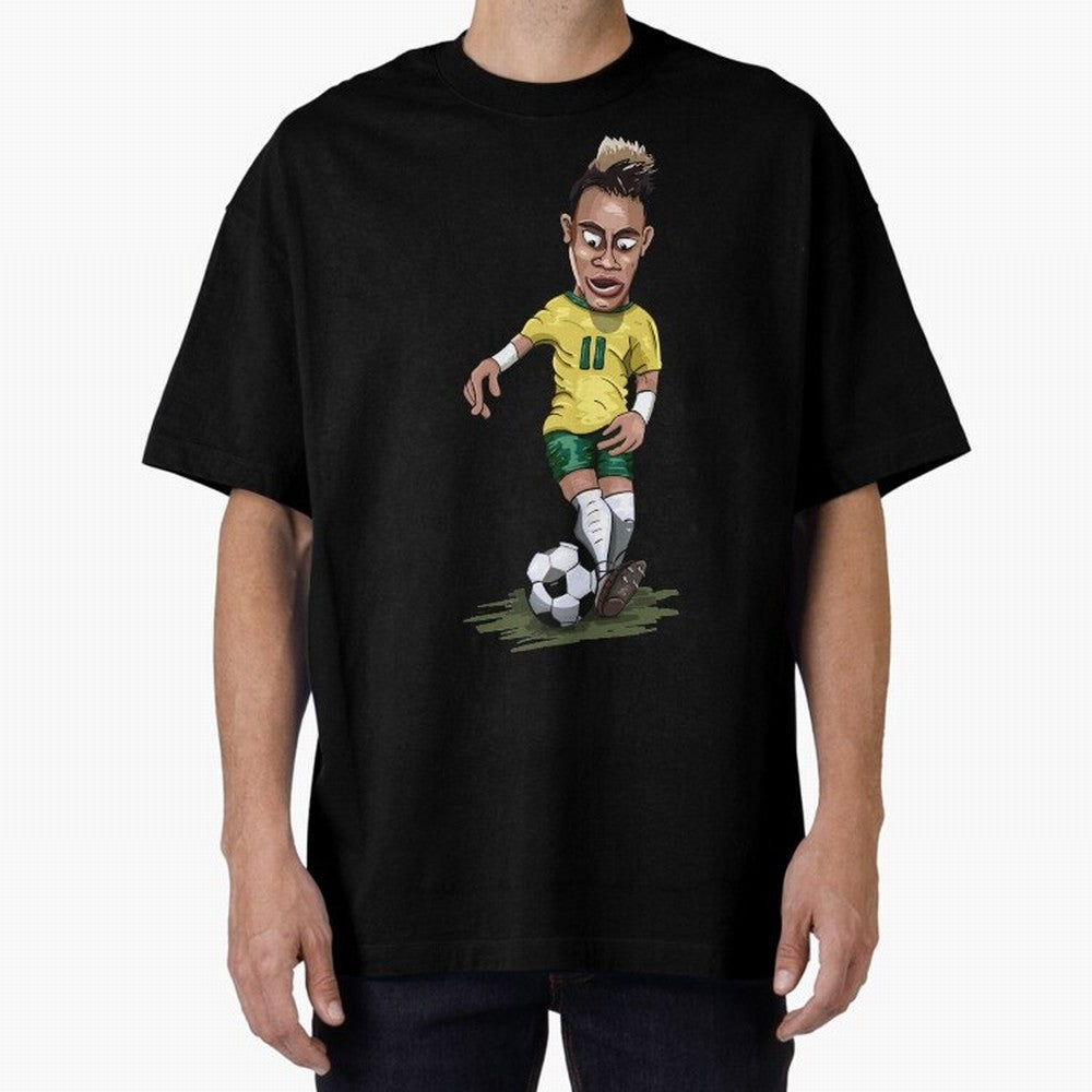 Mascot Cartoon Neymar Football Player Brazil Classic T-Shirt Celebrate FIFA World Cup 2026 for Fans of Messi and England and Germany, Bringing Football Festival Excitement, Trophy Ambitions, Country Rivalries and Star Player Buzz; Perfect for