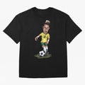 Mascot Cartoon Neymar Football Player Brazil Classic T-Shirt Celebrate FIFA World Cup 2026 for Fans of Messi and England and Germany, Bringing Football Festival Excitement, Trophy Ambitions, Country Rivalries and Star Player Buzz; Perfect for