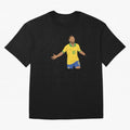 Neymar Jr in Yellow Glory Sticker Oversized T-Shirt Carry the Dream of Global Football Passion for FIFA World Cup 2026, Featuring Messi and Cristiano Ronaldo, England, France and Netherlands, Global Supporter Spirit, Legendary Goals, National