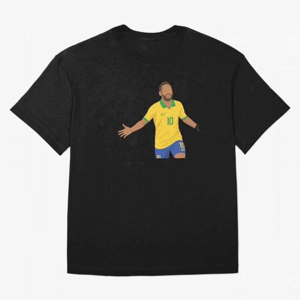 Neymar Jr in Yellow Glory Sticker Oversized T-Shirt Carry the Dream of Global Football Passion for FIFA World Cup 2026, Featuring Messi and Cristiano Ronaldo, England, France and Netherlands, Global Supporter Spirit, Legendary Goals, National