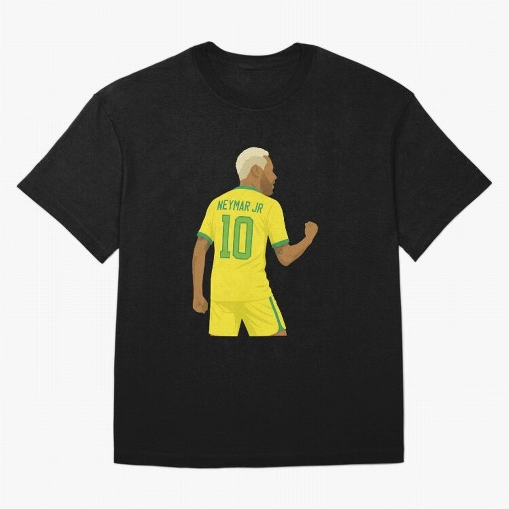 Neymar Jr in Yellow Glory Sticker Oversized T-Shirt Celebrate Global Football Passion for FIFA World Cup 2026 USA Canada Mexico, Filled with Messi and Cristiano Ronaldo, England, France and Netherlands, Match Day Excitement, Supporter Culture,
