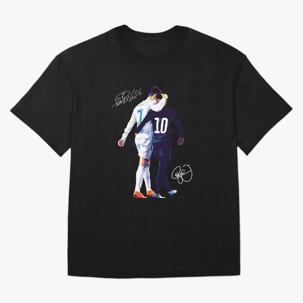 Cristiano Ronaldo and Neymar Jr Wpap Art Oversized T-Shirt Celebrate Unforgettable Nights in the FIFA World Cup 2026 Group Stage Journey through Mbappe and Neymar Highlights, Argentina, France and Brazil Pride, Classic Soccer Heritage, Championship