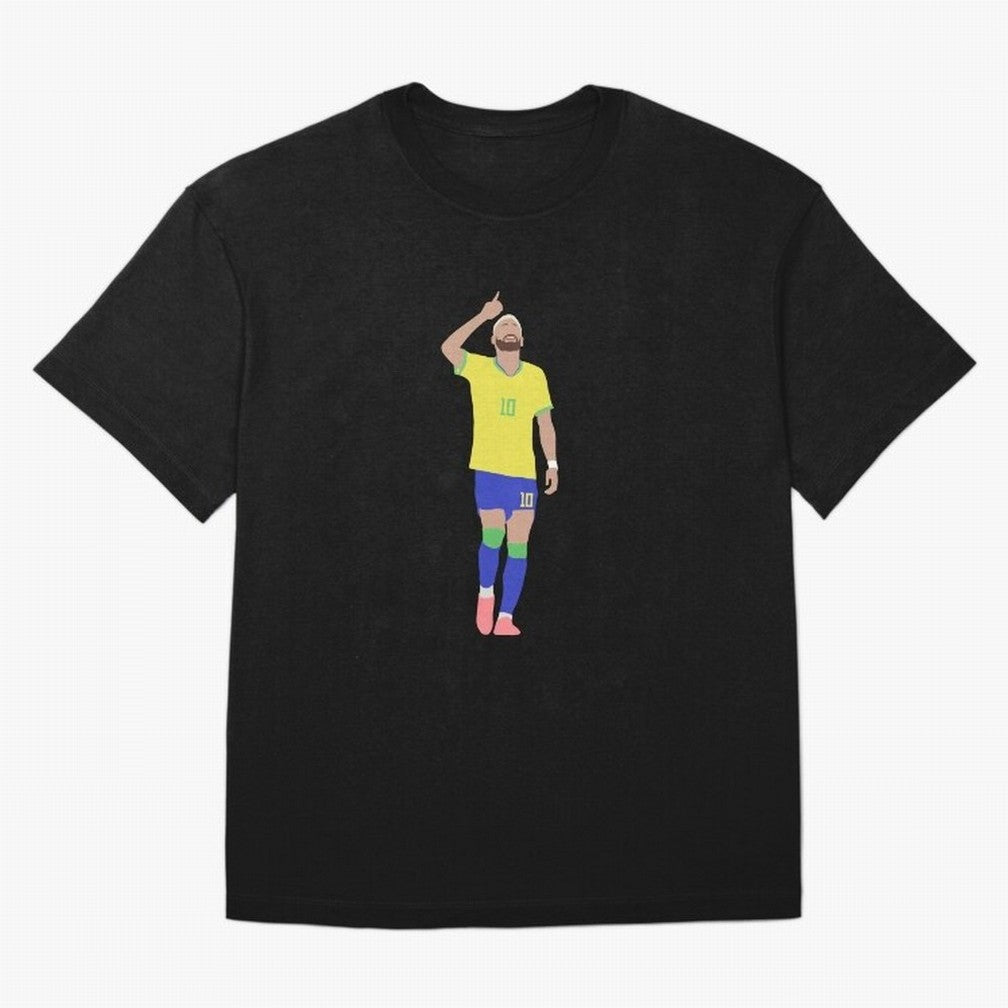 Neymar Brazil Football Captain Oversized T-Shirt Celebrate Rivalries and Pride in Match Day Hype around FIFA World Cup 2026 Group Stage, Messi, Netherlands, Vintage Soccer Flavor, Modern Football Stars, National Flags and Final Night Emotion;
