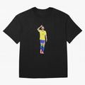 Neymar Brazil Football Captain Oversized T-Shirt Celebrate Rivalries and Pride in Match Day Hype around FIFA World Cup 2026 Group Stage, Messi, Netherlands, Vintage Soccer Flavor, Modern Football Stars, National Flags and Final Night Emotion;