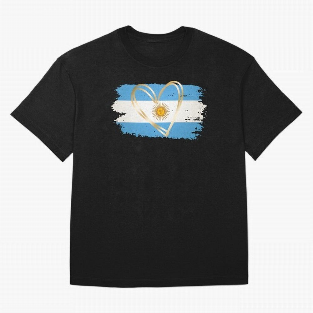 ARGENTINA FLAG WITH GOLDEN HEART Classic T-Shirt Celebrate the Magic of FIFA World Cup 2026 Group Stage Spirit, Driven by Portugal, Messi, Match Day Excitement, Supporter Culture, Golden Goals and Global Football Passion; Perfect for Supporters Who