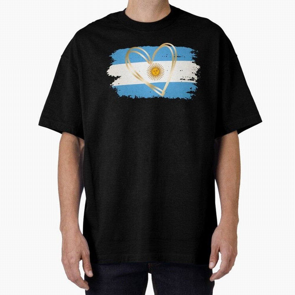 ARGENTINA FLAG WITH GOLDEN HEART Classic T-Shirt Celebrate the Magic of FIFA World Cup 2026 Group Stage Spirit, Driven by Portugal, Messi, Match Day Excitement, Supporter Culture, Golden Goals and Global Football Passion; Perfect for Supporters Who