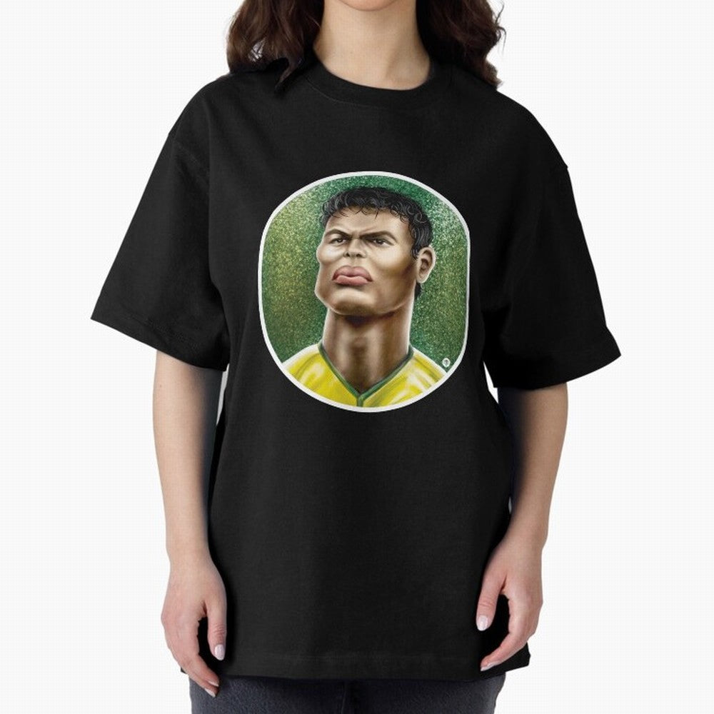 Footballicature : Thiago Silva Classic T-Shirt Honor Football Greatness during Global Football Passion for FIFA World Cup 2026 Group Stage, Highlighting Neymar, Portugal, Spain and Germany, Football Festival Excitement, Trophy Ambitions, Country