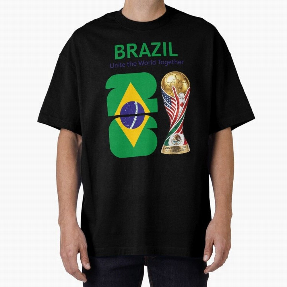 World Cup 2026, IMG 018, BRAZIL 002 Oversized T-Shirt Feel International Energy from the FIFA World Cup 2026 USA Canada Mexico Journey through Cristiano Ronaldo Highlights, Portugal, Spain and Germany Pride, Match Day Excitement, Supporter Culture,