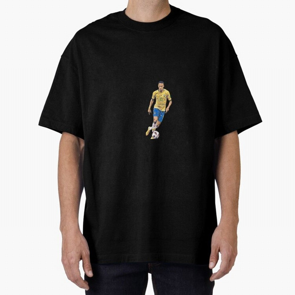 Brazilian Football Player Oversized T-Shirt Show Your Stadium Side during Global Football Passion for FIFA World Cup 2026 Group Stage, Centered on Neymar, Haaland and Cristiano Ronaldo, Netherlands, Supporter Pride, Iconic Celebrations, Legendary