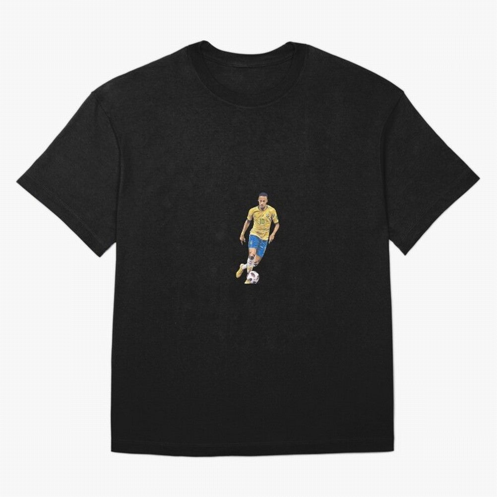 Brazilian Football Player Oversized T-Shirt Show Your Stadium Side during Global Football Passion for FIFA World Cup 2026 Group Stage, Centered on Neymar, Haaland and Cristiano Ronaldo, Netherlands, Supporter Pride, Iconic Celebrations, Legendary