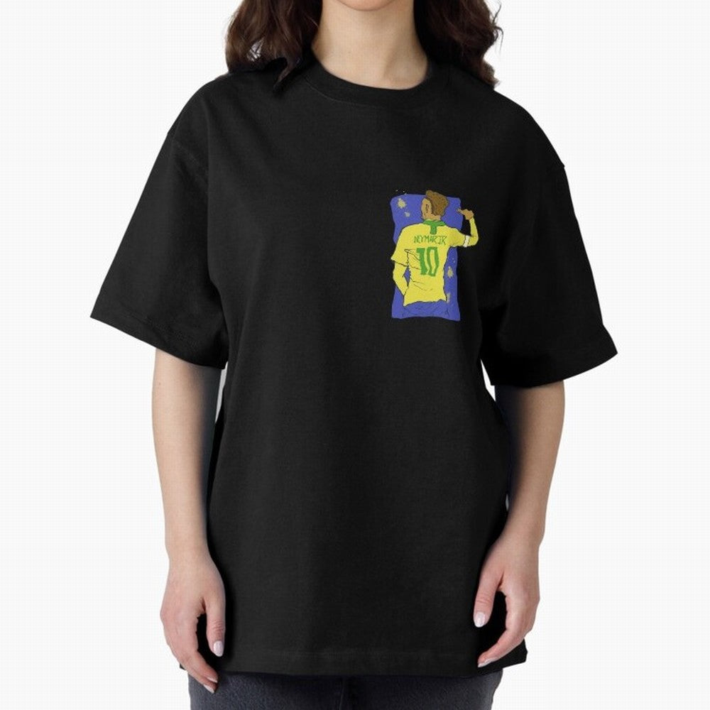 Neymar Jr. in Brazilian Glory Oversized T-Shirt Show Championship Spirit for Match Day Hype around FIFA World Cup 2026 USA Canada Mexico, CR7 and Messi, England and Germany, Football Passion, Legendary Performances, Festival Vibes and Supporter