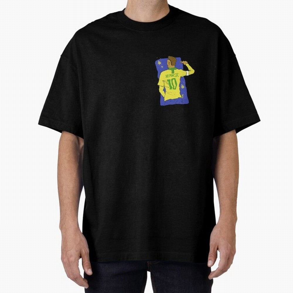 Neymar Jr. in Brazilian Glory Oversized T-Shirt Show Championship Spirit for Match Day Hype around FIFA World Cup 2026 USA Canada Mexico, CR7 and Messi, England and Germany, Football Passion, Legendary Performances, Festival Vibes and Supporter