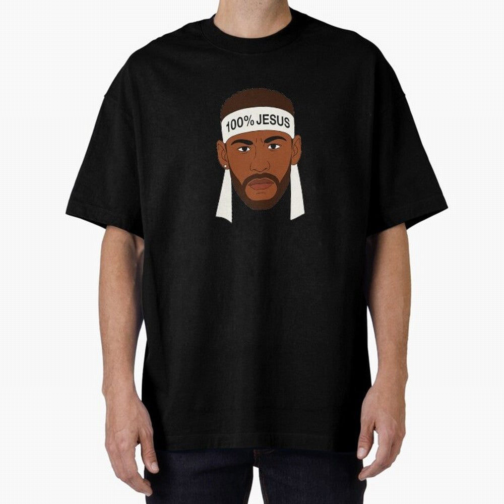 100% JESUS Neymar Inspired Minimalist Art Oversized T-Shirt Show Championship Spirit for FIFA World Cup 2026 Highlighting Messi, Brazil, Portugal and Argentina Energy, Stadium Chants, National Pride, Trophy Dreams and Unforgettable Football