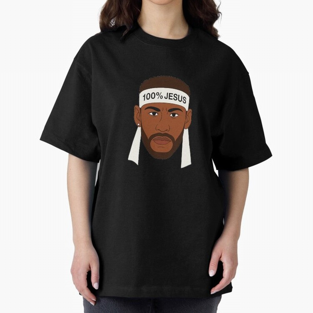 100% JESUS Neymar Inspired Minimalist Art Oversized T-Shirt Show Championship Spirit for FIFA World Cup 2026 Highlighting Messi, Brazil, Portugal and Argentina Energy, Stadium Chants, National Pride, Trophy Dreams and Unforgettable Football