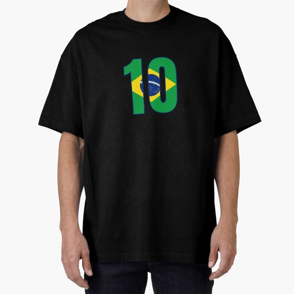 10 - Neymar JR - Brazil Flag Classic T-Shirt Celebrate the Magic of FIFA World Cup 2026 USA Canada Mexico for Fans of Messi, Neymar and Mbappe and Argentina, France and Brazil, Bringing Vintage Soccer Flavor, Modern Football Stars, National Flags
