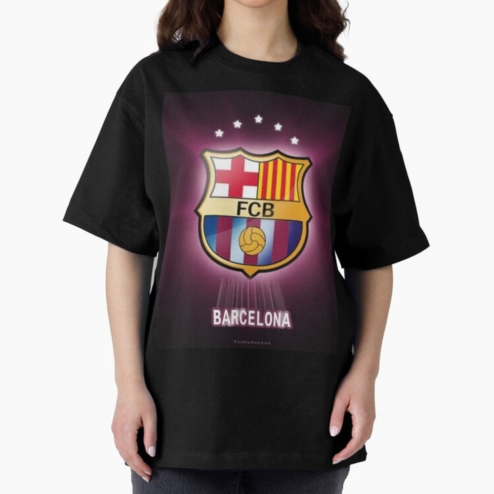 barcelona Oversized T-Shirt Honor the Beautiful Game during FIFA World Cup 2026 for Fans of Cristiano Ronaldo and France and Portugal, Bringing Match Day Excitement, Supporter Culture, Golden Goals and Global Football Passion; Ideal for Passionate