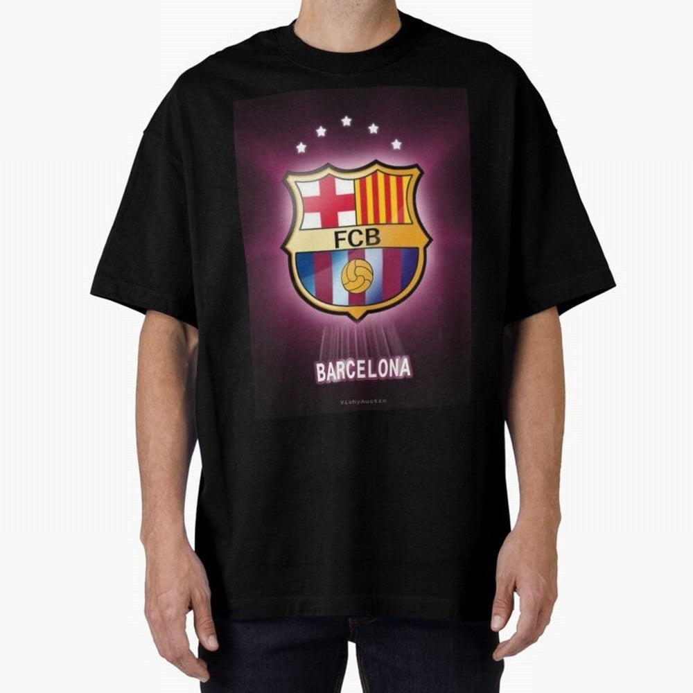 barcelona Oversized T-Shirt Honor the Beautiful Game during FIFA World Cup 2026 for Fans of Cristiano Ronaldo and France and Portugal, Bringing Match Day Excitement, Supporter Culture, Golden Goals and Global Football Passion; Ideal for Passionate