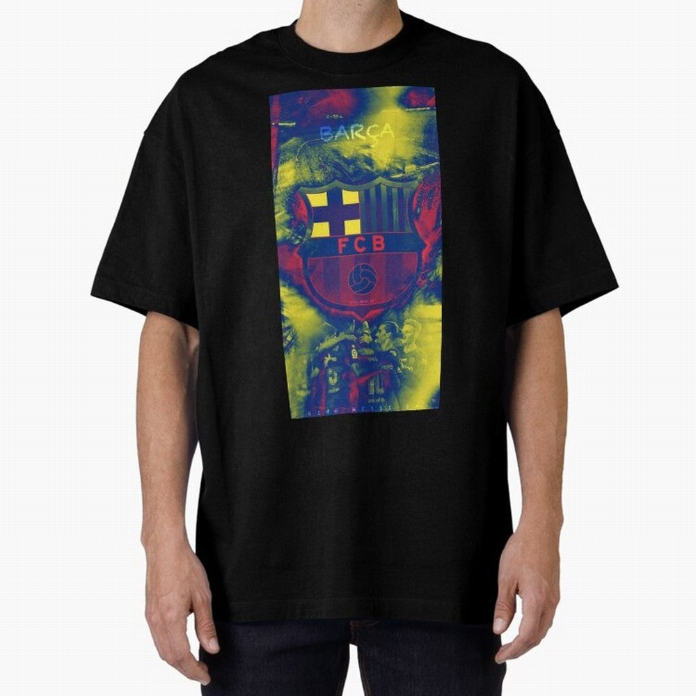 barcelona Oversized T-Shirt Feel the FIFA World Cup 2026 Group Stage Journey through Mbappe Highlights, Portugal, Spain and Germany Pride, Stadium Chants, National Pride, Trophy Dreams and Unforgettable Football Memories; Perfect for Fans,
