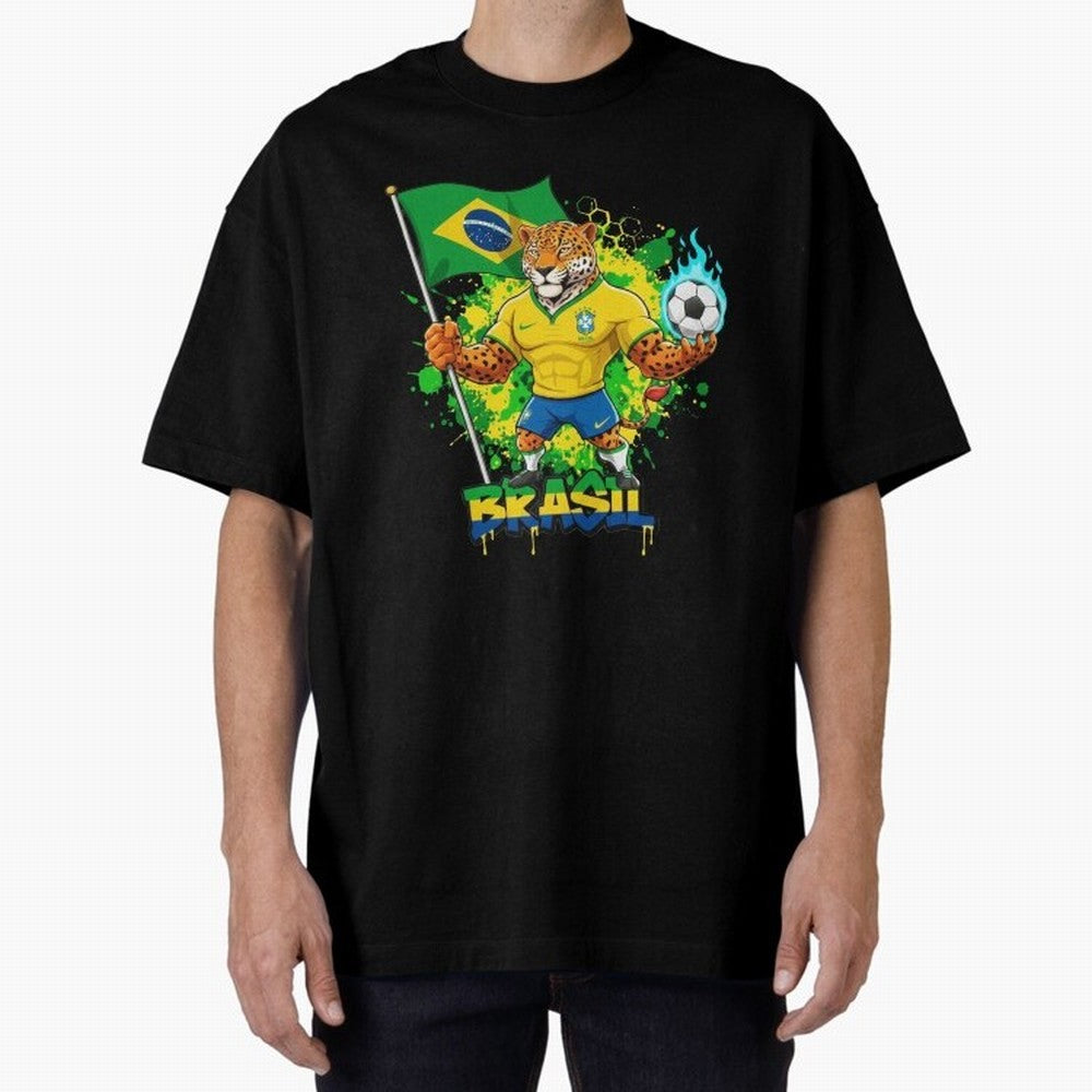 Brazil Football World Cup 2026 - Jaguar Mascot Brasil Sele??o Pride Art On?a Pintada Mascote Hexa Classic T-Shirt Join the FIFA World Cup 2026 Journey through Messi, Neymar and Mbappe Highlights, Brazil Pride, Classic Soccer Heritage, Championship