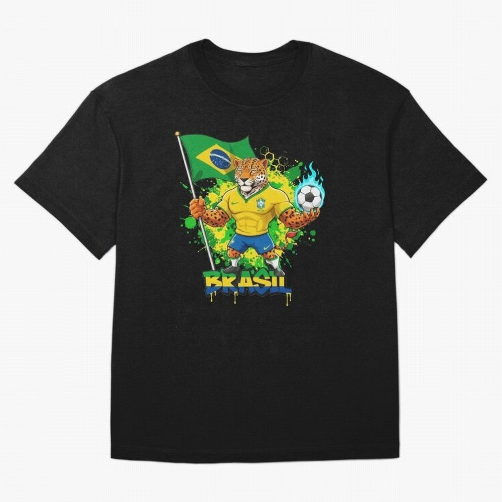 Brazil Football World Cup 2026 - Jaguar Mascot Brasil Sele??o Pride Art On?a Pintada Mascote Hexa Classic T-Shirt Join the FIFA World Cup 2026 Journey through Messi, Neymar and Mbappe Highlights, Brazil Pride, Classic Soccer Heritage, Championship