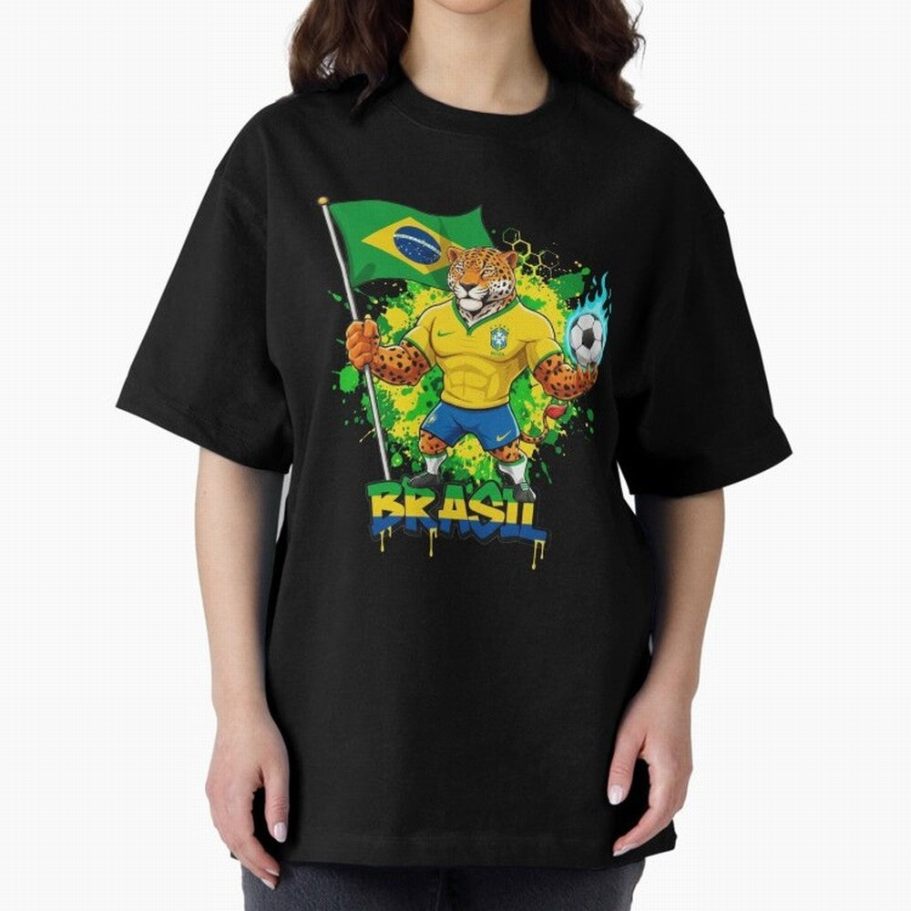 Brazil Football World Cup 2026 - Jaguar Mascot Brasil Sele??o Pride Art On?a Pintada Mascote Hexa Classic T-Shirt Join the FIFA World Cup 2026 Journey through Messi, Neymar and Mbappe Highlights, Brazil Pride, Classic Soccer Heritage, Championship