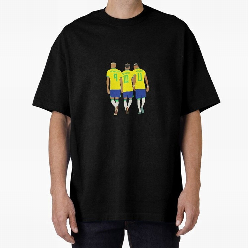 brazil soccer players Oversized T-Shirt Bring Trophy Dreams to the FIFA World Cup 2026 USA Canada Mexico Journey through Mbappe Highlights, England Pride, Soccer Culture, Superstar Moments, National Team Dreams and Competitive Fire; Great for Watch