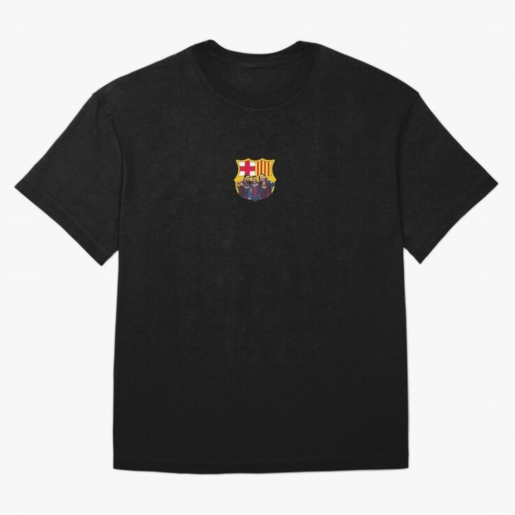 Barcelona logo, Massi, Neymar and Suar Premium T-Shirt Stand with the FIFA World Cup 2026 Journey through Messi and Cristiano Ronaldo Highlights, Argentina and Brazil Pride, Fan Favorite Moments, National Team Passion, Big Match Drama and Soccer