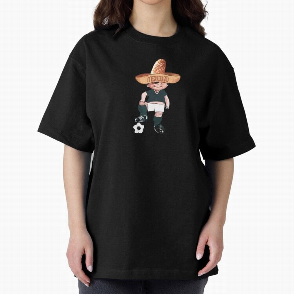 Classic Soccer Retro Mexico 1970 Oversized T-Shirt Join Global Football Passion for FIFA World Cup 2026 USA Canada Mexico, Featuring Haaland, Portugal, Spain and Germany, Supporter Pride, Iconic Celebrations, Legendary Names and Global Match Day