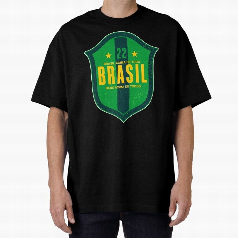 BRAS?O BRASIL 22 Oversized T-Shirt Honor Champions and Dreams in FIFA World Cup 2026 Group Stage Capturing Messi, CR7 and Mbappe, England, France and Netherlands Energy, Tournament Hype, Historic Matchups, Family Viewing Parties and Global Sports