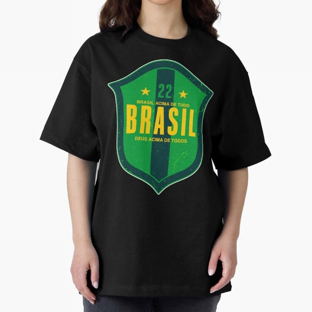 BRAS?O BRASIL 22 Oversized T-Shirt Honor Champions and Dreams in FIFA World Cup 2026 Group Stage Capturing Messi, CR7 and Mbappe, England, France and Netherlands Energy, Tournament Hype, Historic Matchups, Family Viewing Parties and Global Sports