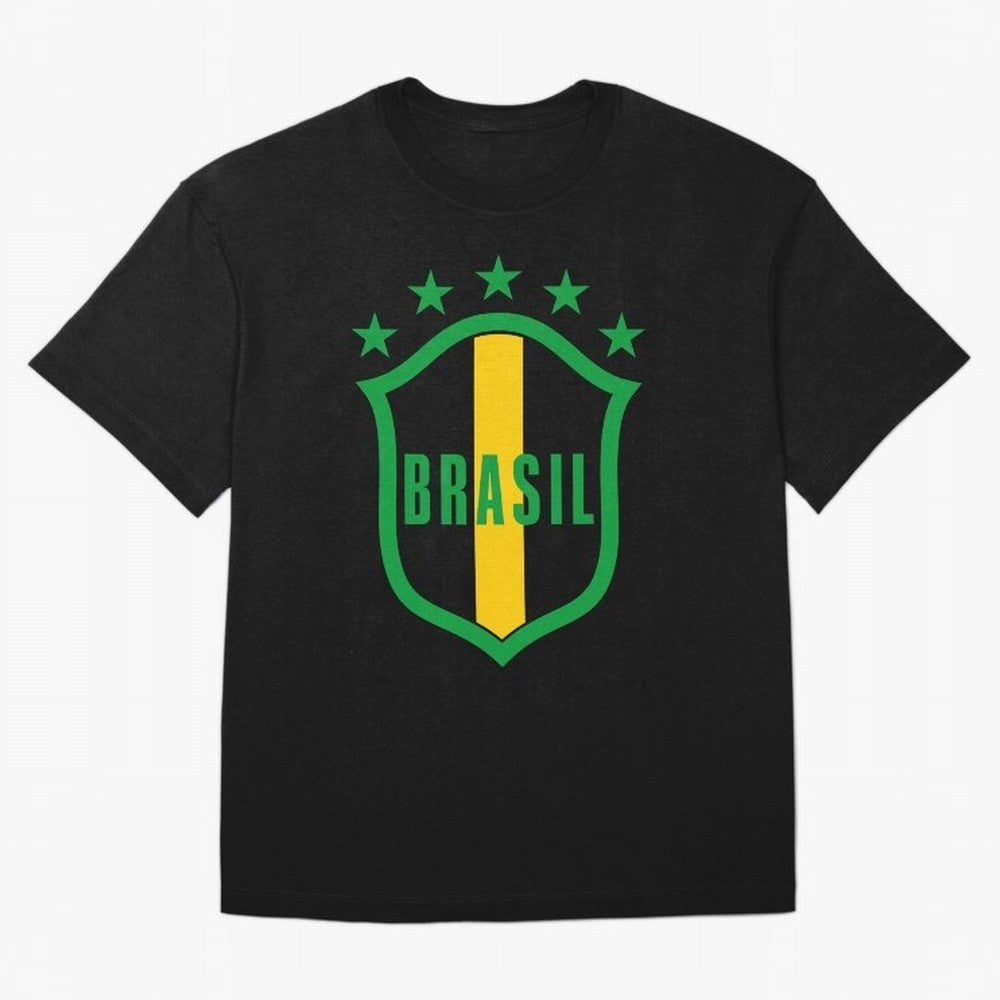BRASIL LOGO 002 Oversized T-Shirt Join the Countdown to the FIFA World Cup 2026 Group Stage Journey through CR7 and Messi Highlights, Argentina, France and Brazil Pride, Sports Nostalgia, International Competition, Famous Players and Unforgettable