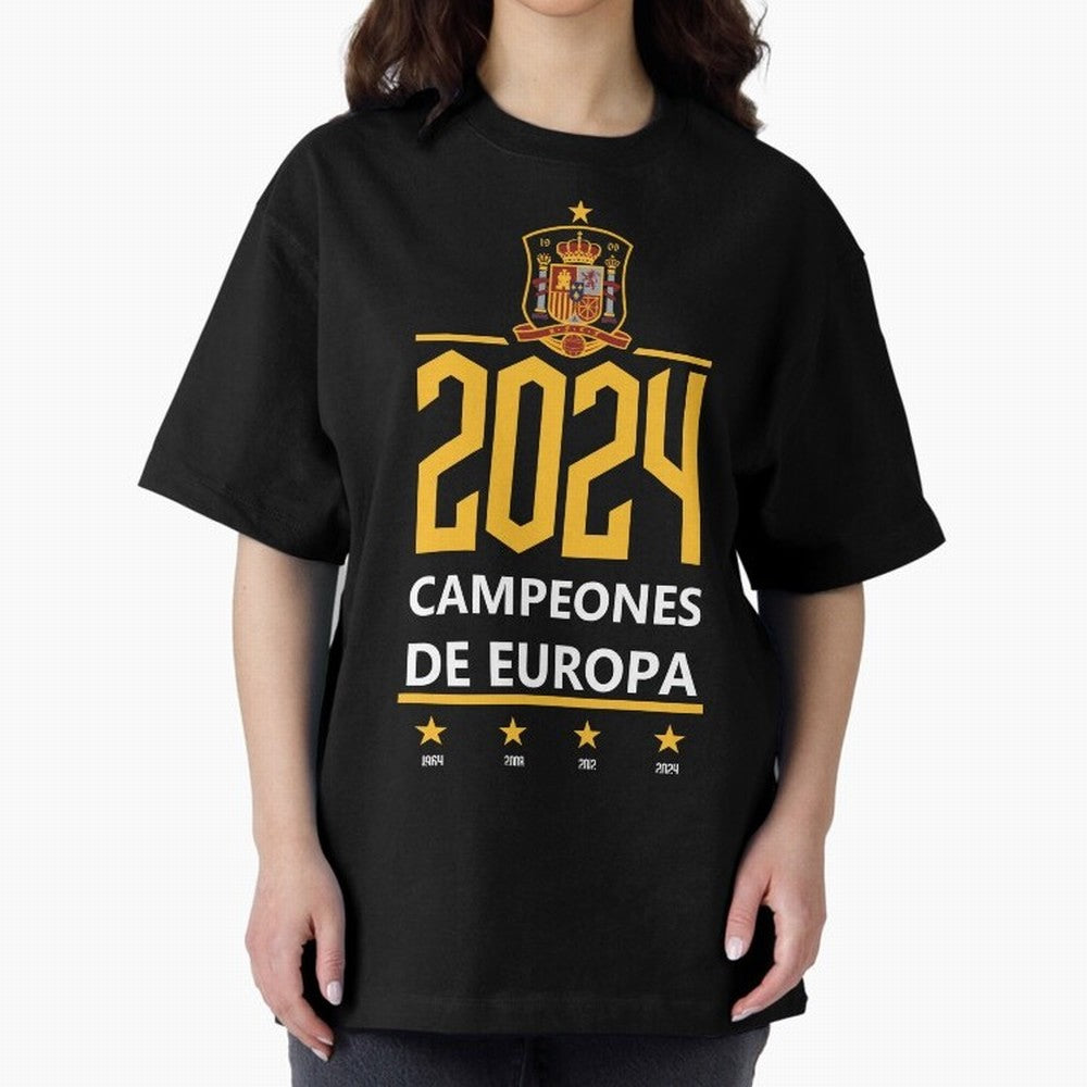 Campeonato Europa 2024 Oversized T-Shirt Carry the Dream of the FIFA World Cup 2026 USA Canada Mexico Journey through Haaland Highlights, England Pride, Vintage Soccer Flavor, Modern Football Stars, National Flags and Final Night Emotion; Made for