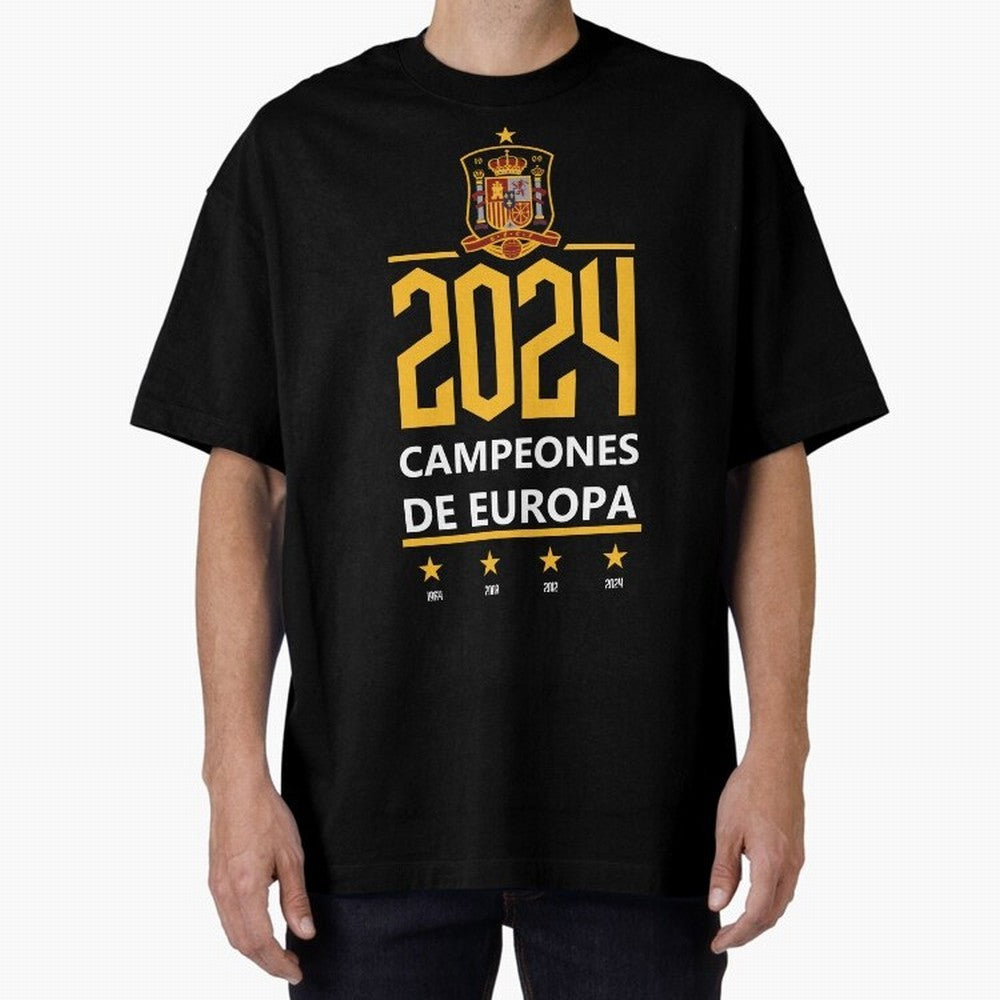 Campeonato Europa 2024 Oversized T-Shirt Carry the Dream of the FIFA World Cup 2026 USA Canada Mexico Journey through Haaland Highlights, England Pride, Vintage Soccer Flavor, Modern Football Stars, National Flags and Final Night Emotion; Made for