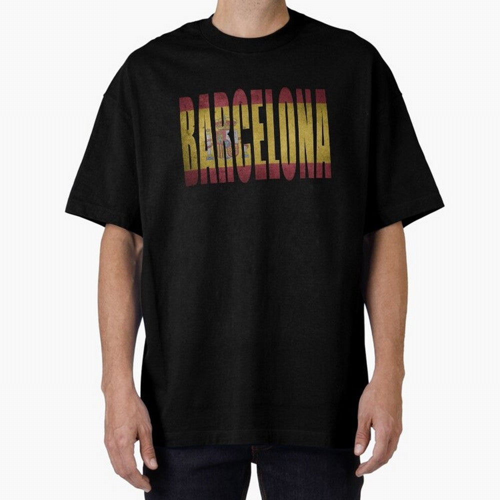 Barcelona city Oversized T-Shirt Show Up for the Glory of FIFA World Cup 2026 Group Stage Highlighting CR7 and Messi, Argentina and Brazil Energy, Match Day Excitement, Supporter Culture, Golden Goals and Global Football Passion; Ideal for Fans Who