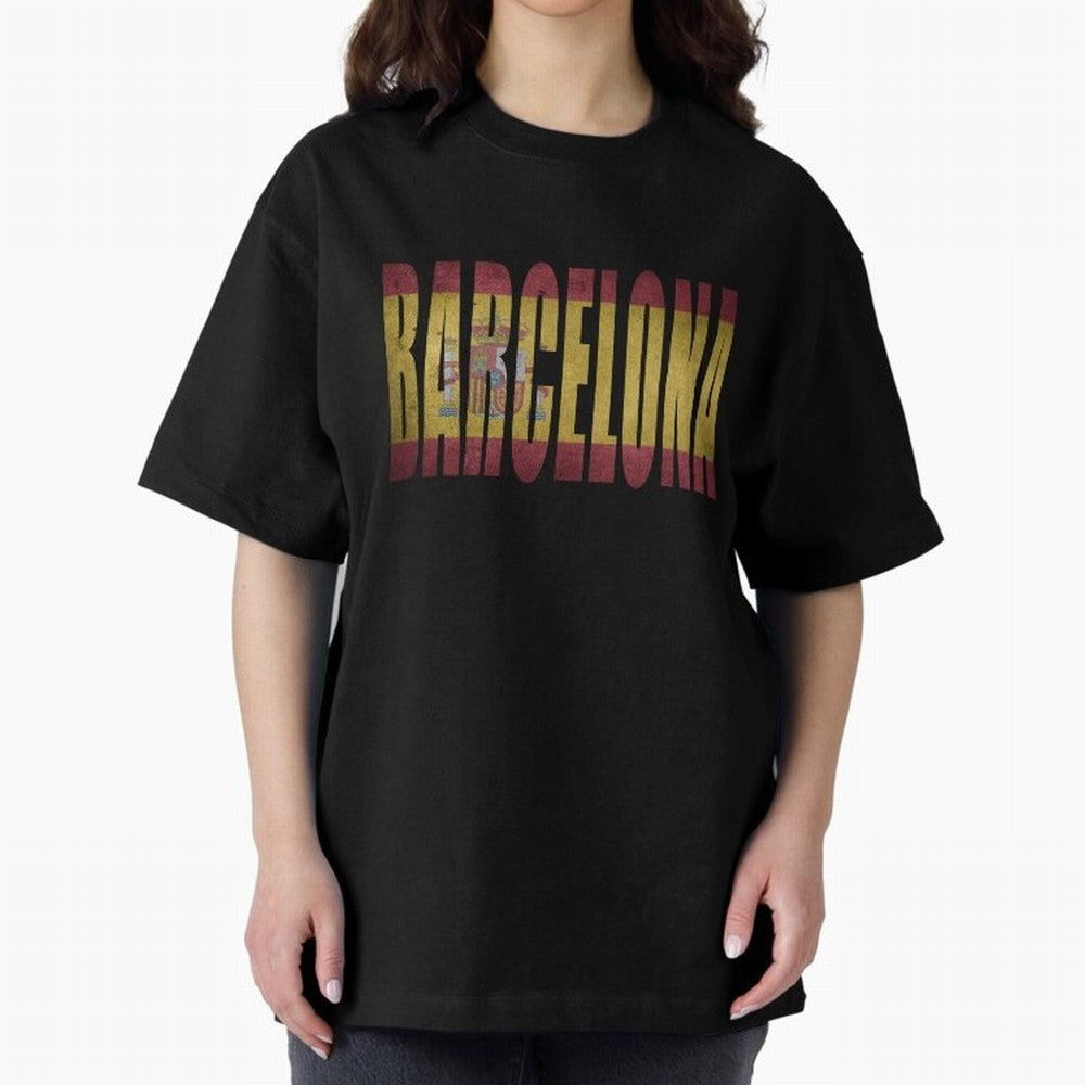Barcelona city Oversized T-Shirt Show Up for the Glory of FIFA World Cup 2026 Group Stage Highlighting CR7 and Messi, Argentina and Brazil Energy, Match Day Excitement, Supporter Culture, Golden Goals and Global Football Passion; Ideal for Fans Who