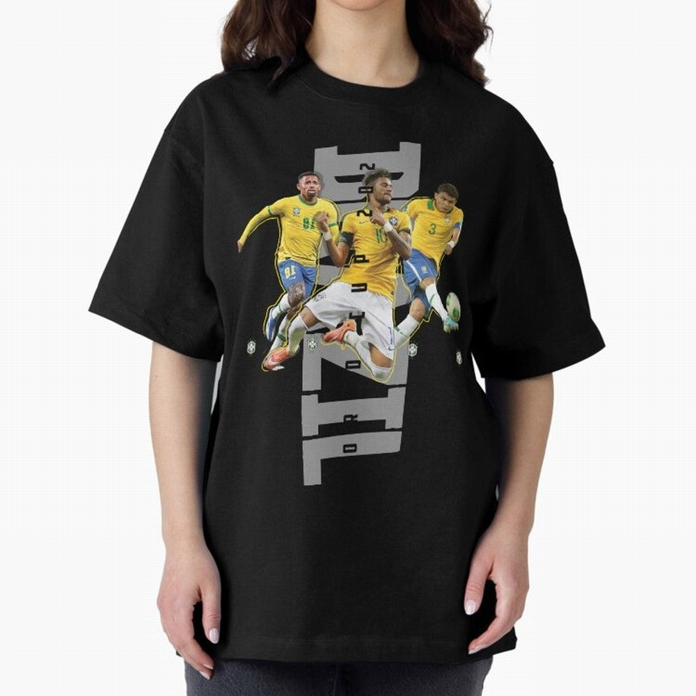 Brazil World cup 2022 Oversized T-Shirt Fuel the FIFA World Cup 2026 USA Canada Mexico Journey through Messi Highlights, Brazil, Portugal and Argentina Pride, Soccer Culture, Superstar Moments, National Team Dreams and Competitive Fire; Built for