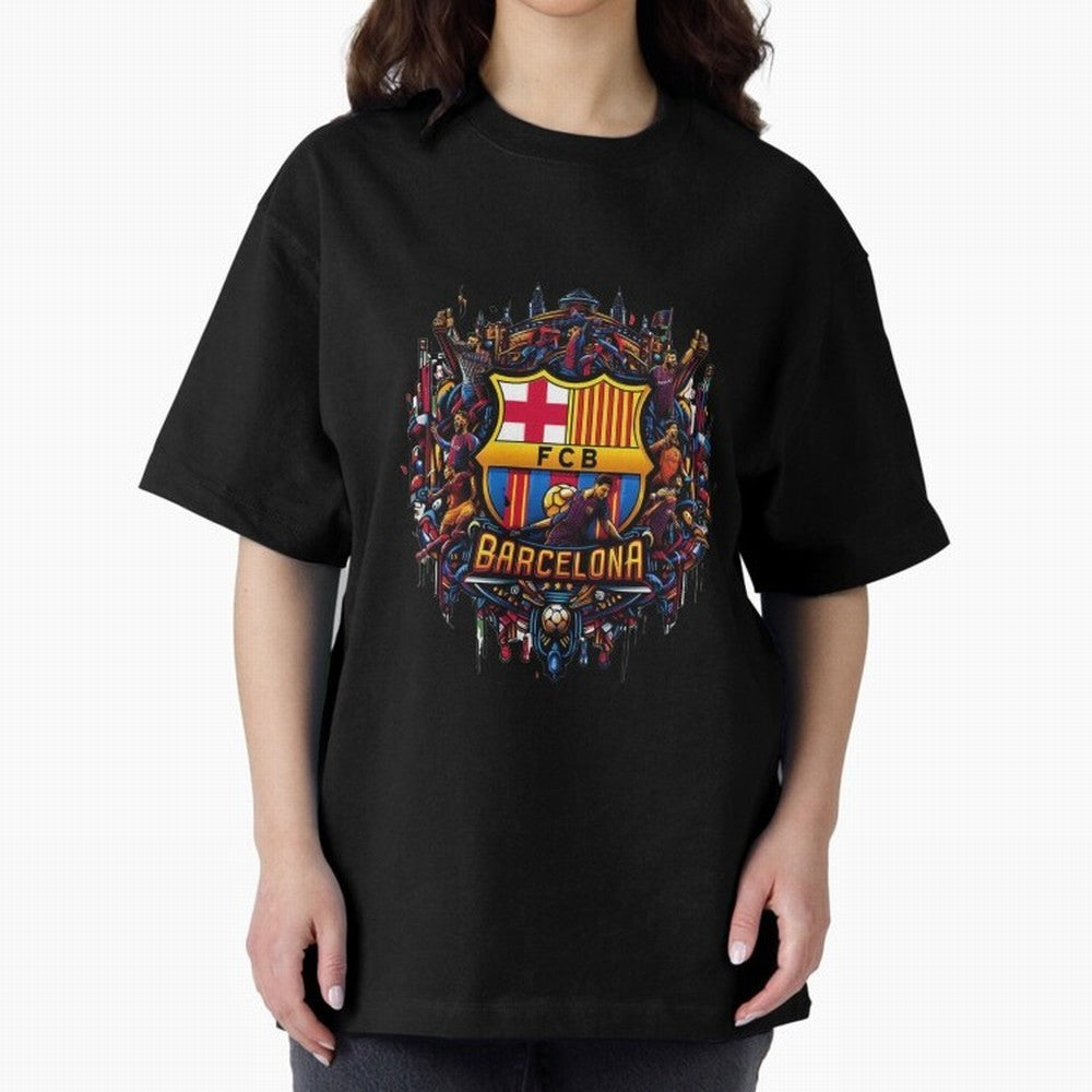 Barcelona - the temple of soccer Oversized T-Shirt Celebrate Every Goal in FIFA World Cup 2026 Capturing Mbappe, Portugal, Spain and Germany Energy, Soccer Culture, Superstar Moments, National Team Dreams and Competitive Fire; Perfect for People