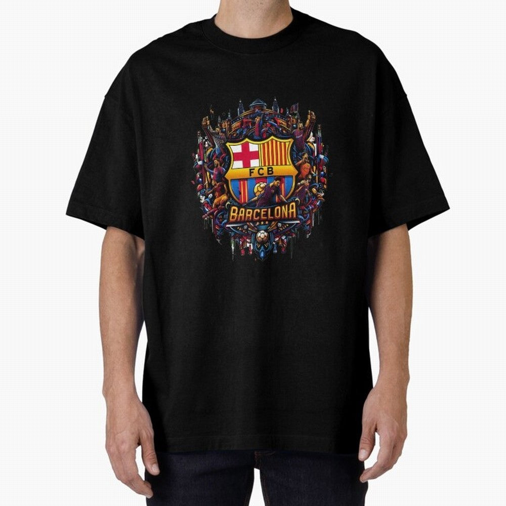 Barcelona - the temple of soccer Oversized T-Shirt Celebrate Every Goal in FIFA World Cup 2026 Capturing Mbappe, Portugal, Spain and Germany Energy, Soccer Culture, Superstar Moments, National Team Dreams and Competitive Fire; Perfect for People