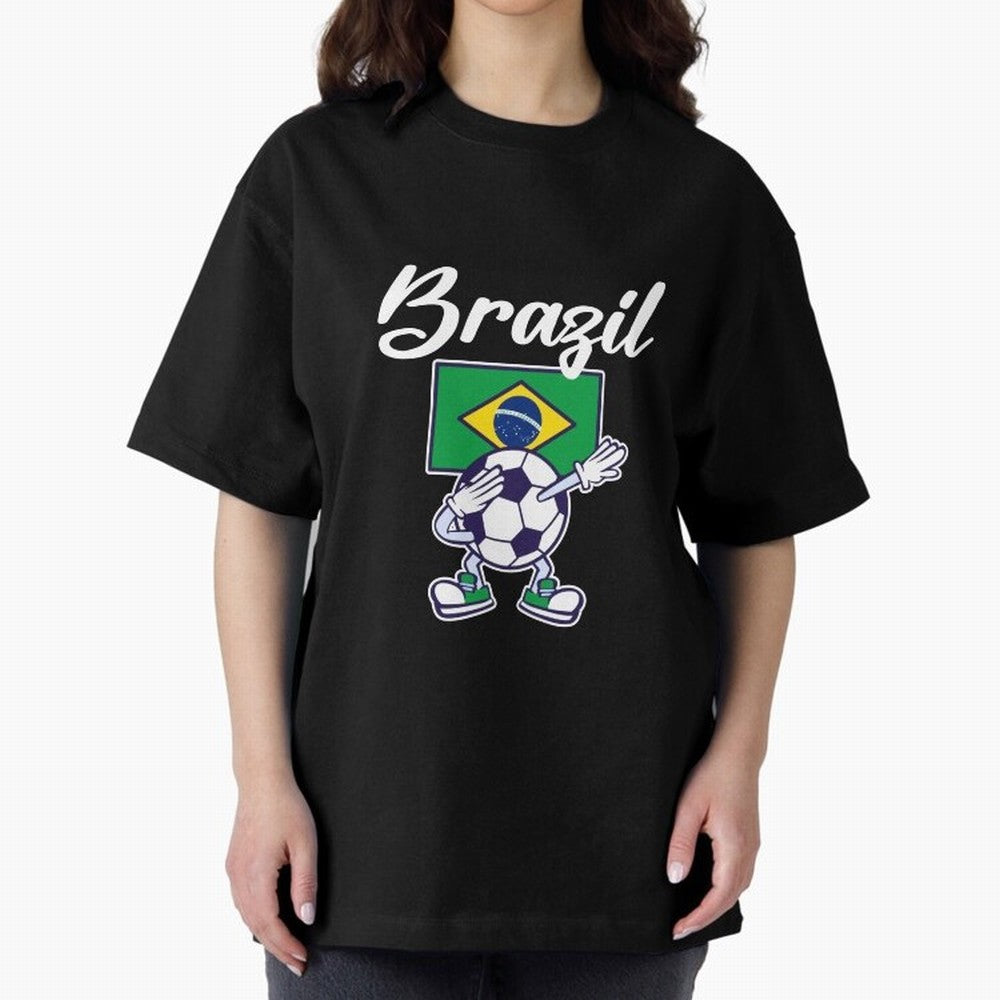 BRAZIL - Dabbing Football Soccer Ball - BRAZIL Classic T-Shirt Make the Season About Match Day Hype around FIFA World Cup 2026 USA Canada Mexico, Haaland, Germany, Retro Football Energy, Iconic Rivalries, Trophy Chase Drama and Stadium Atmosphere;