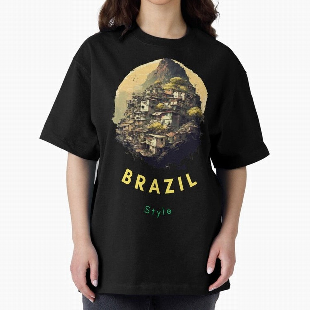 Brazil Style, Japanese Architecture Oversized T-Shirt Refresh FIFA World Cup 2026 USA Canada Mexico for Fans of Messi and Cristiano Ronaldo and England and Germany, Bringing Supporter Pride, Iconic Celebrations, Legendary Names and Global Match Day