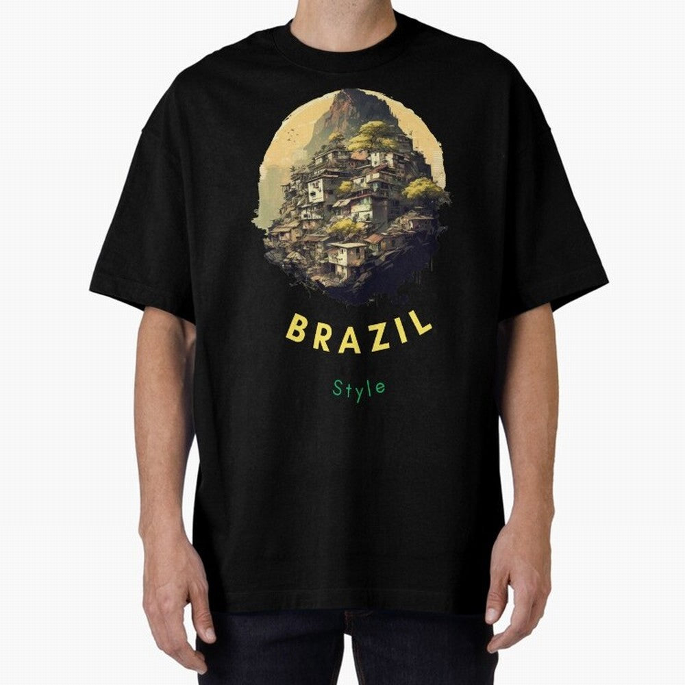Brazil Style, Japanese Architecture Oversized T-Shirt Refresh FIFA World Cup 2026 USA Canada Mexico for Fans of Messi and Cristiano Ronaldo and England and Germany, Bringing Supporter Pride, Iconic Celebrations, Legendary Names and Global Match Day