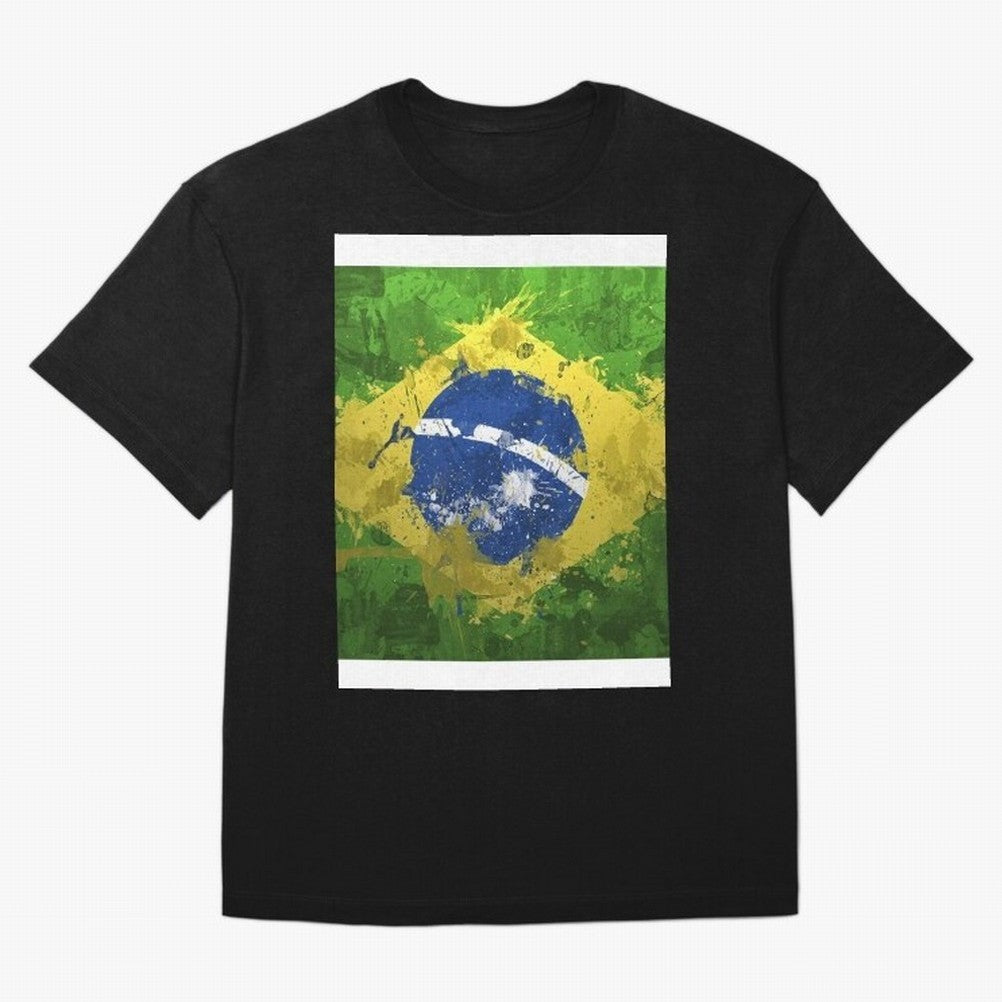 Brasilian Flag Face Mask Graphic T-Shirt Celebrate Supporters United by Match Day Hype around FIFA World Cup 2026 Group Stage, Messi, CR7 and Mbappe, Germany, Vintage Soccer Flavor, Modern Football Stars, National Flags and Final Night Emotion;