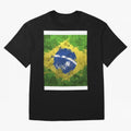 Brasilian Flag Face Mask Graphic T-Shirt Celebrate Supporters United by Match Day Hype around FIFA World Cup 2026 Group Stage, Messi, CR7 and Mbappe, Germany, Vintage Soccer Flavor, Modern Football Stars, National Flags and Final Night Emotion;
