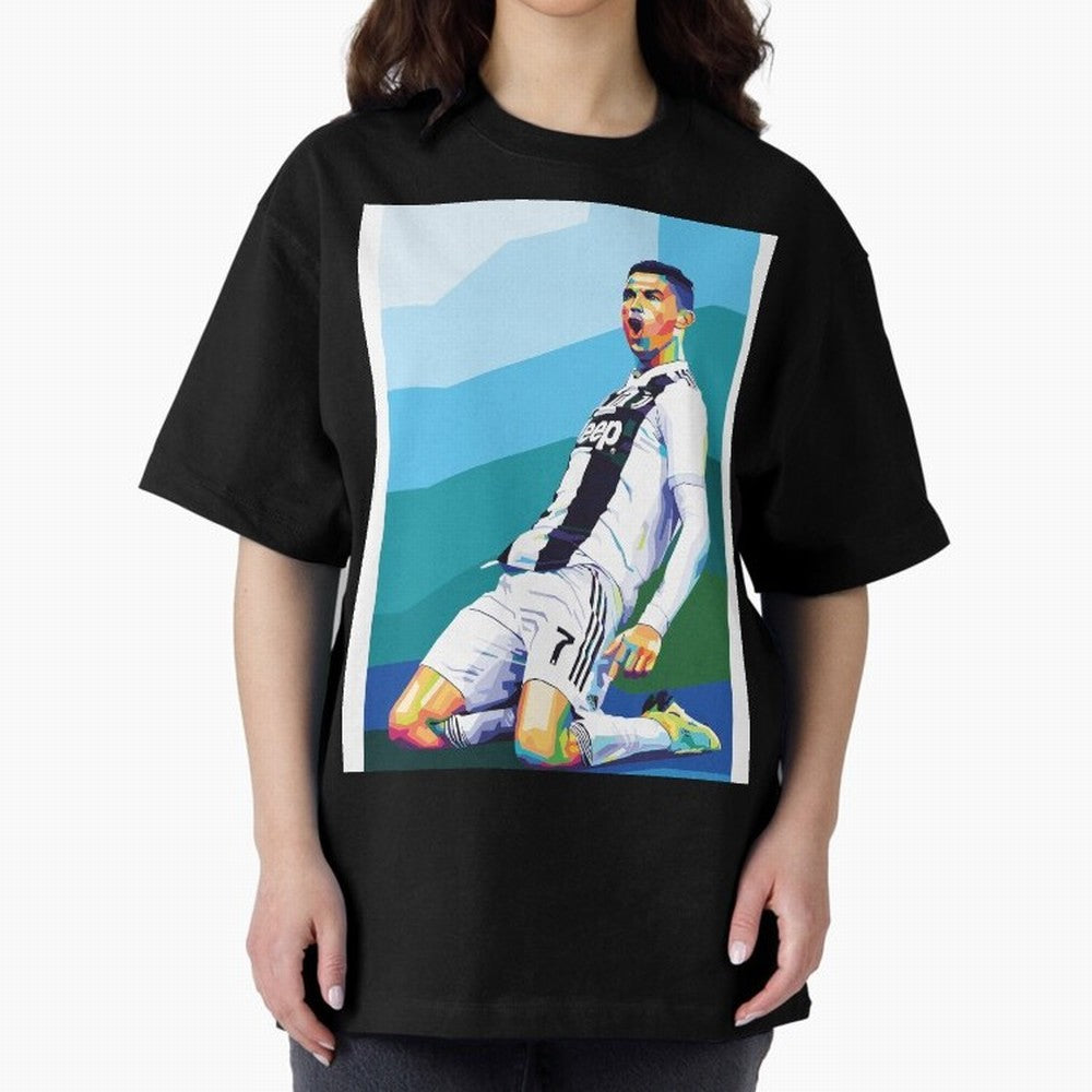 Cristiano Ronaldo Celebration Pop Art Graphic T-Shirt Show Fan Pride Across Global Football Passion for FIFA World Cup 2026, with CR7, Argentina, Football History, Final Match Energy, Crowd Noise and Once in a Lifetime Moments; Ideal for Fans Who